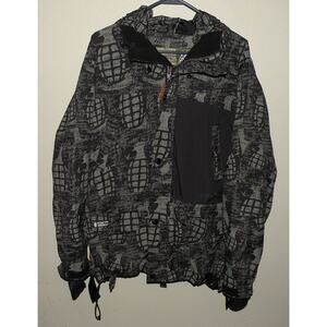 Grenade Fatigue Project Men’s Small Zip Snowboard Jacket Gray Black Fiend Series